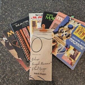 Vintage Macrame Magazines and New Macrame Kit Lot Bundle